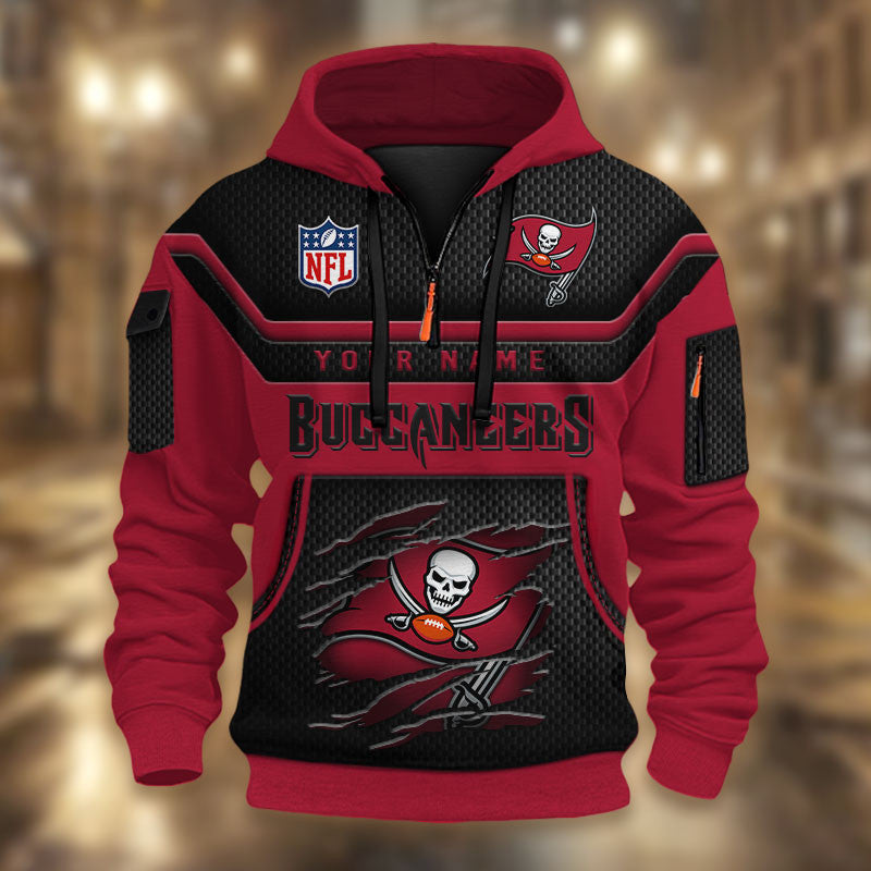 Tampa Bay Buccaneers DMHT2387 3D Half-zip Hoodie