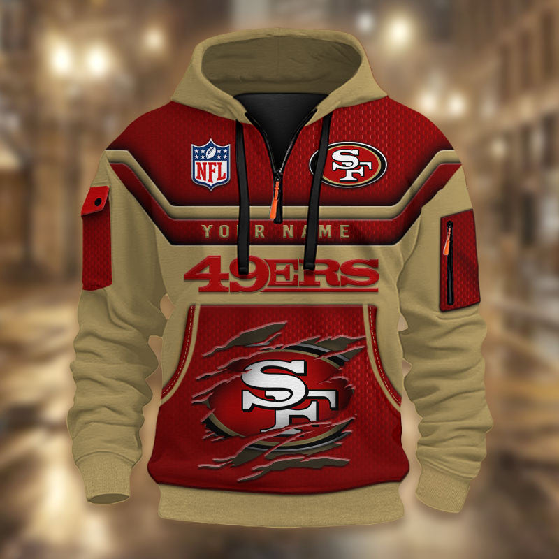 San Francisco 49ers DMHT2385 3D Half-zip Hoodie
