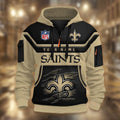 New Orleans Saints DMHT2380 3D Half-zip Hoodie