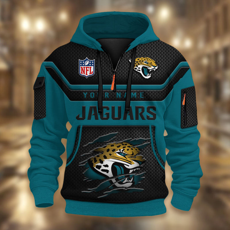 Jacksonville Jaguars DMHT2372 3D Half-zip Hoodie