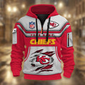 Kansas City Chiefs DMHT2583 3D Half-zip Hoodie