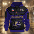 Baltimore Ravens DMHT2582 3D Half-zip Hoodie