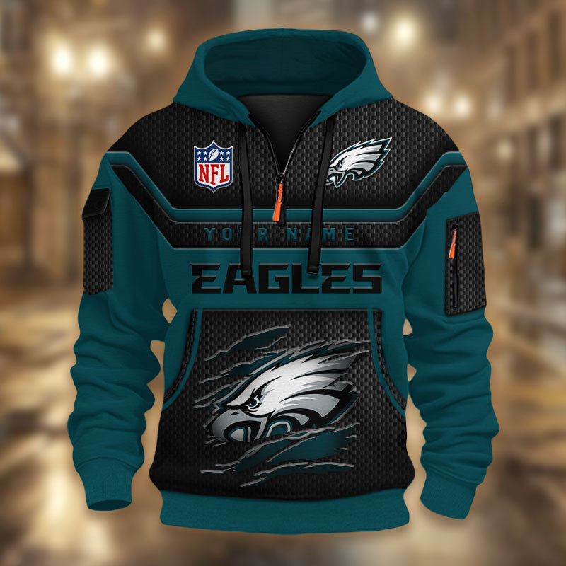 Philadelphia Eagles DMHT2383 3D Half-zip Hoodie