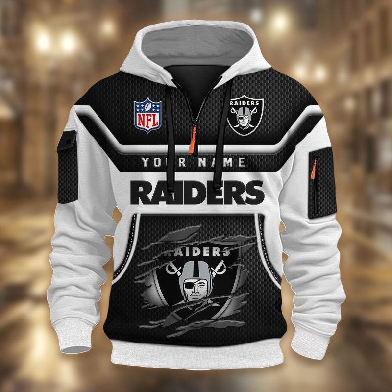 Las Vegas Raiders DMHT2374 3D Half-zip Hoodie