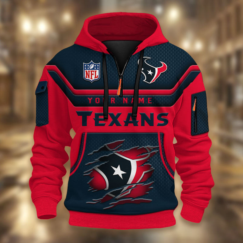 Houston Texans DMHT2370 3D Half-zip Hoodie