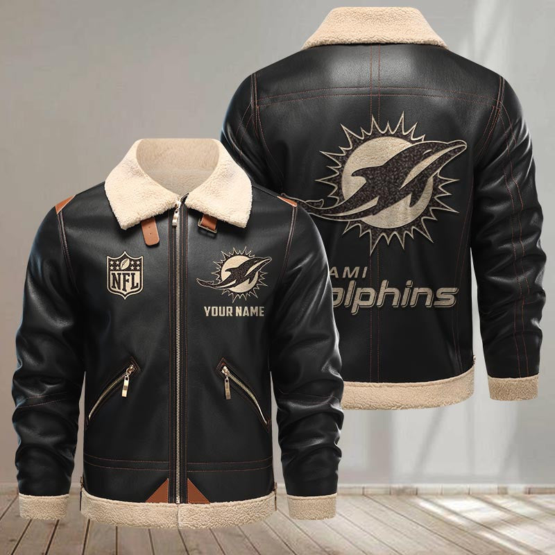 Miami Dolphins DMLK0409 Leather Jacket