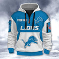 Detroit Lions DMHT2728 3D Half-zip Hoodie