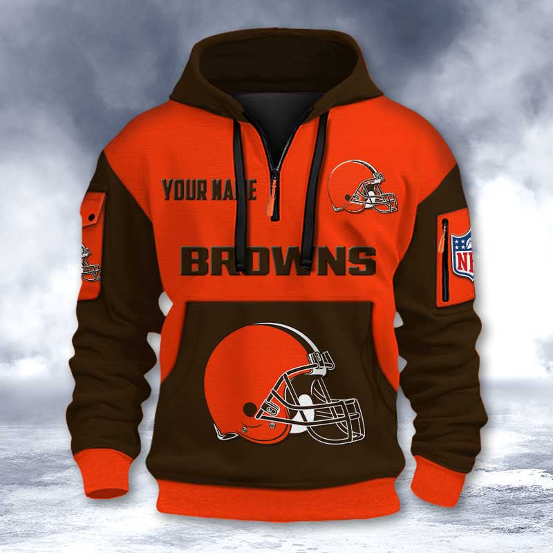 Cleveland Browns DMHT2725 3D Half-zip Hoodie