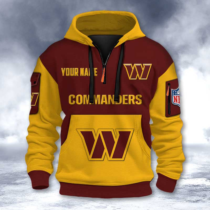 Washington Commanders DMHT2749 3D Half-zip Hoodie