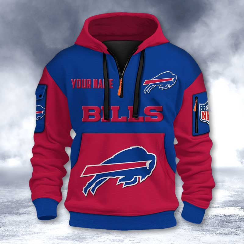 Buffalo Bills DMHT2721 3D Half-zip Hoodie