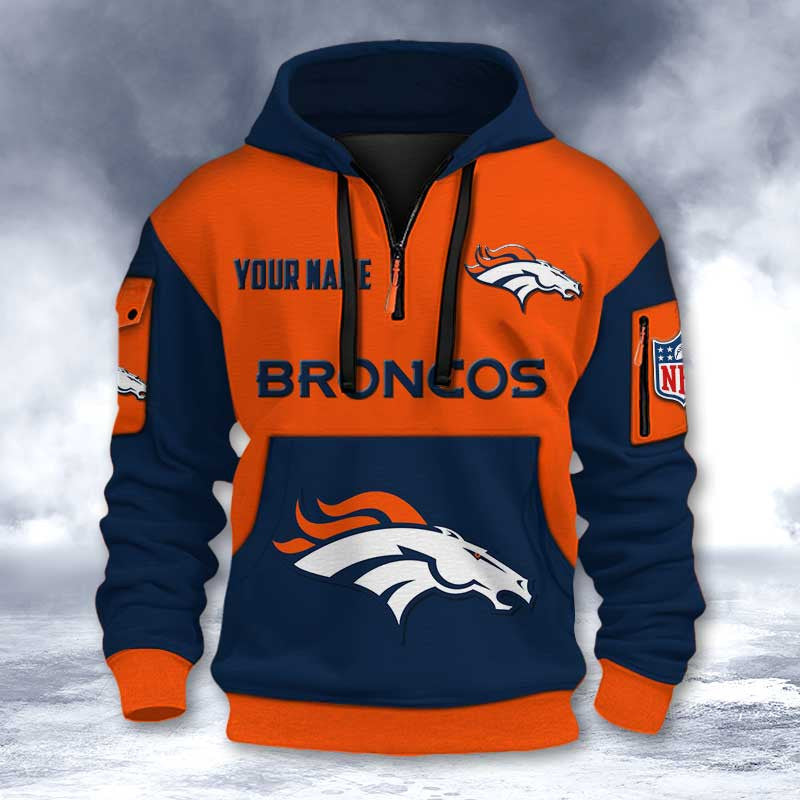 Denver Broncos DMHT2727 3D Half-zip Hoodie