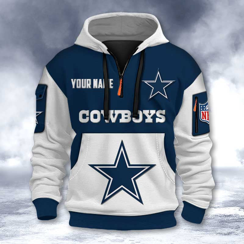 Dallas Cowboys DMHT2726 3D Half-zip Hoodie