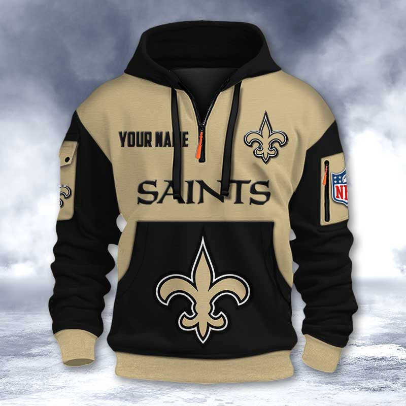 New Orleans Saints DMHT2740 3D Half-zip Hoodie