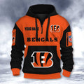 Cincinnati Bengals DMHT2724 3D Half-zip Hoodie