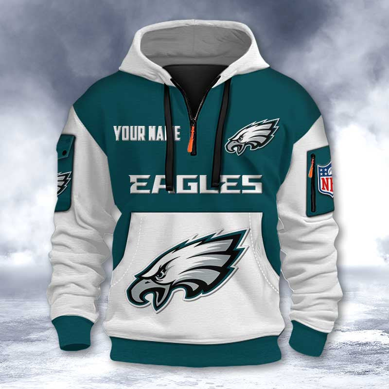 Philadelphia Eagles DMHT2743 3D Half-zip Hoodie