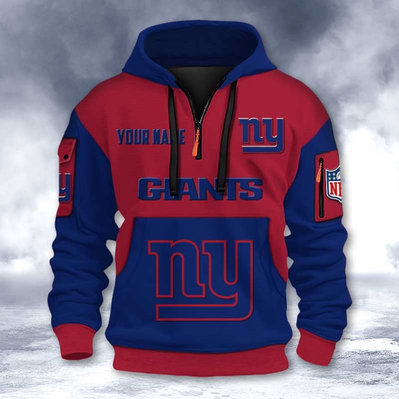 New York Giants DMHT2741 3D Half-zip Hoodie