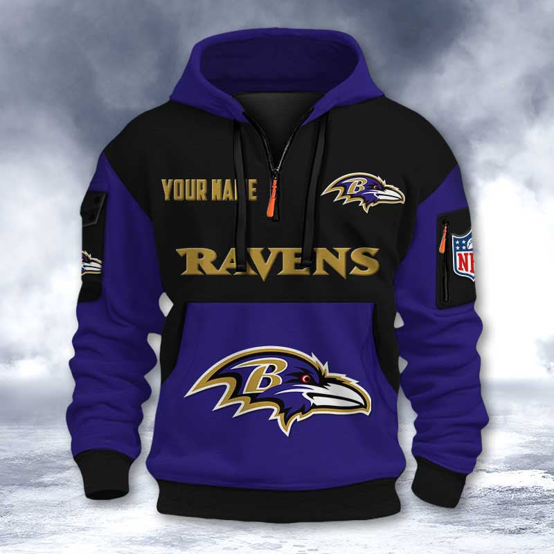 Baltimore Ravens DMHT2720 3D Half-zip Hoodie