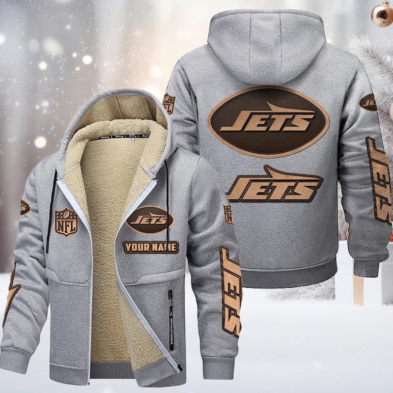 New York Jets DMTZ0862 Premium Sherpa-Lined Winter Hoodie – Personalized Edition