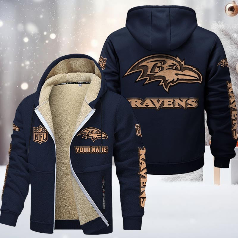 Baltimore Ravens DMTZ0840 Premium Sherpa-Lined Winter Hoodie – Personalized Edition