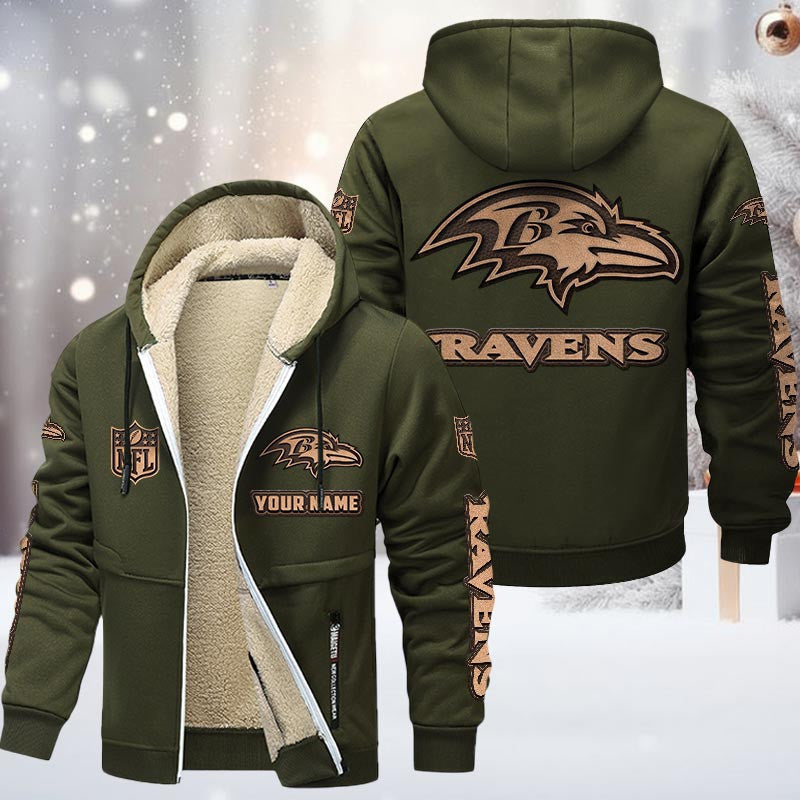 Baltimore Ravens DMTZ0840 Premium Sherpa-Lined Winter Hoodie – Personalized Edition