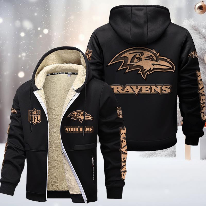 Baltimore Ravens DMTZ0840 Premium Sherpa-Lined Winter Hoodie – Personalized Edition