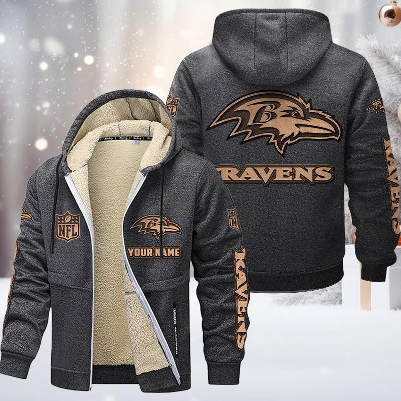 Baltimore Ravens DMTZ0840 Premium Sherpa-Lined Winter Hoodie – Personalized Edition