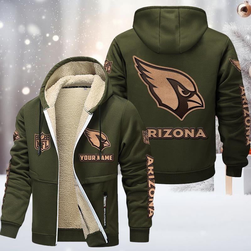 Arizona Cardinals DMTZ0838 Premium Sherpa-Lined Winter Hoodie – Personalized Edition