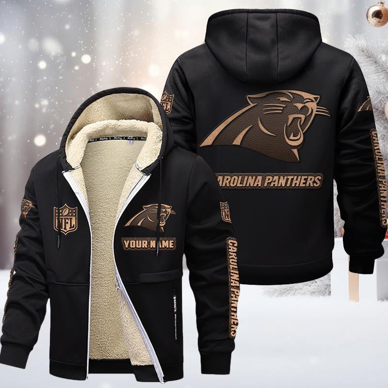 Carolina Panthers DMTZ0842 Premium Sherpa-Lined Winter Hoodie – Personalized Edition