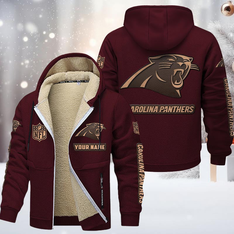 Carolina Panthers DMTZ0842 Premium Sherpa-Lined Winter Hoodie – Personalized Edition