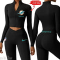Miami Dolphins Zipper Sports Top Women Gym Long Sleeve for Fitness SPTZSTW020