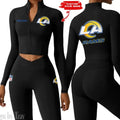 Los Angeles Rams Zipper Sports Top Women Gym Long Sleeve for Fitness SPTZSTW083