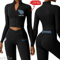 Tennessee Titans Zipper Sports Top Women Gym Long Sleeve for Fitness SPTZSTW031