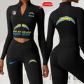 Los Angeles Chargers Zipper Sports Top Women Gym Long Sleeve for Fitness SPTZSTW050