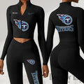 Tennessee Titans Women Activewear Set 2 Piece Crop Jacket and High Waist Leggings SPTZSTW293