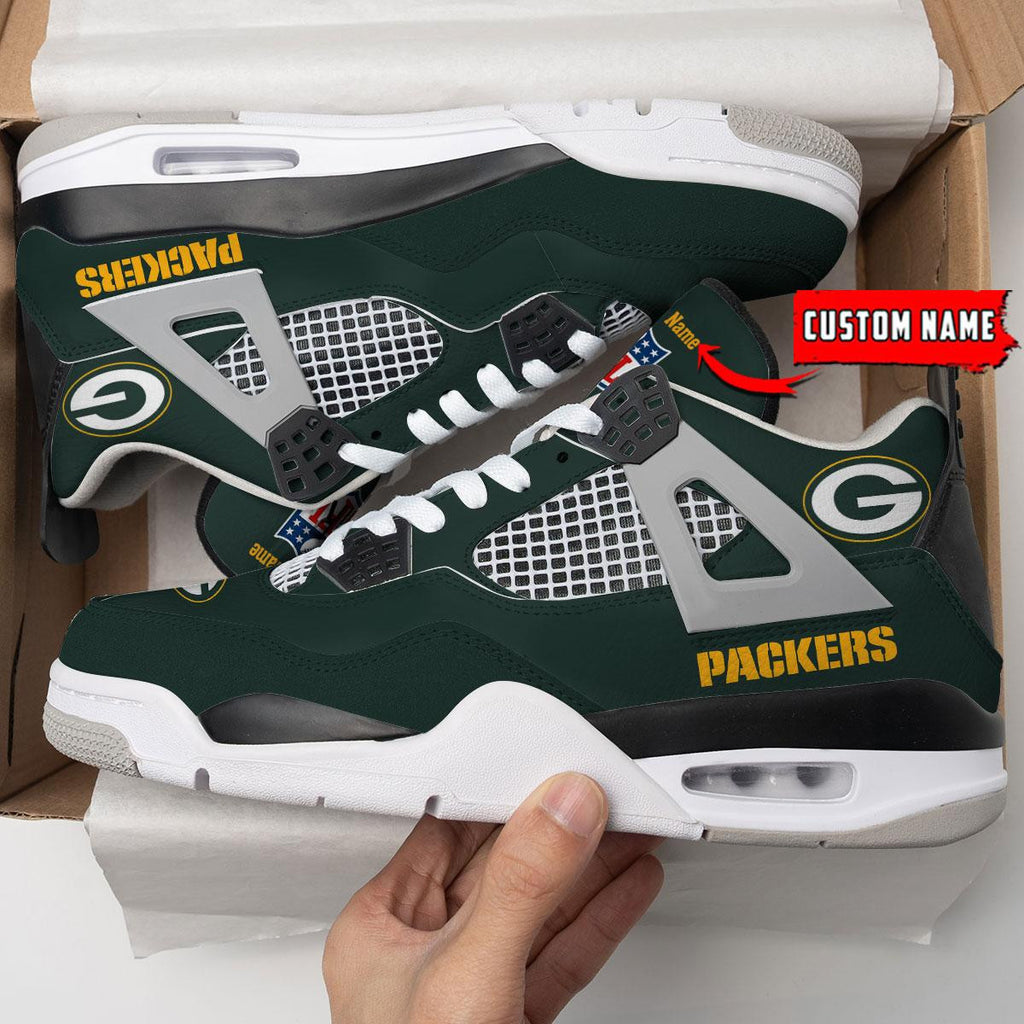 Green Bay Packers Personalized AJ4 Sneaker BG342