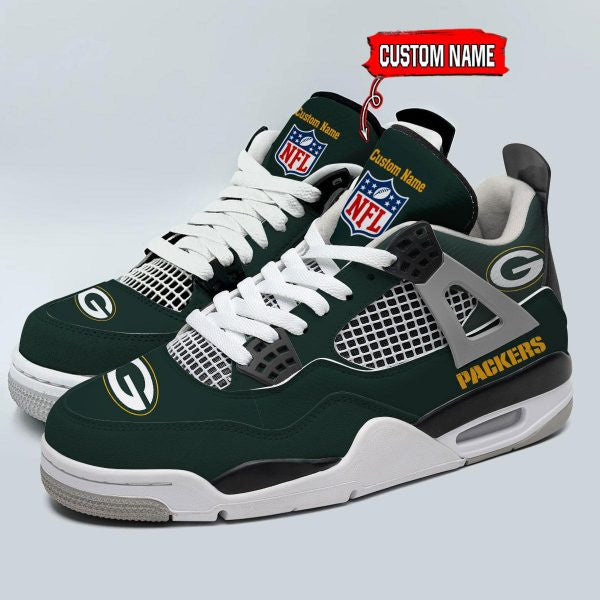 Green Bay Packers Personalized AJ4 Sneaker BG342