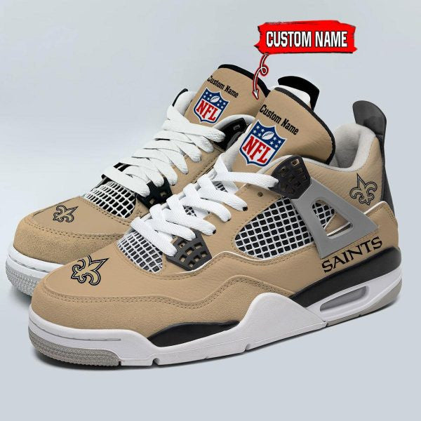 New Orleans Saints Personalized AJ4 Sneaker BG334