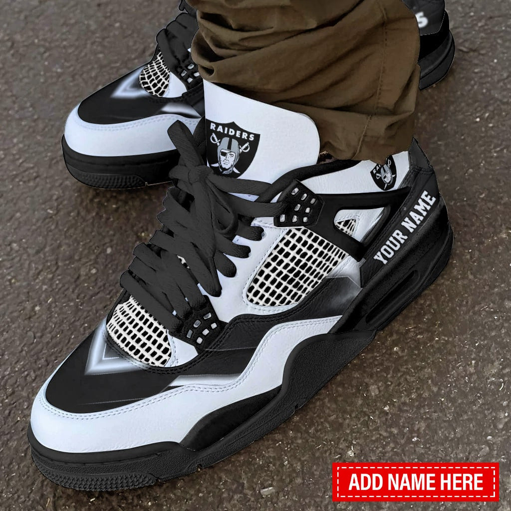 Las Vegas Raiders Personalized AJ4 Sneaker BG267