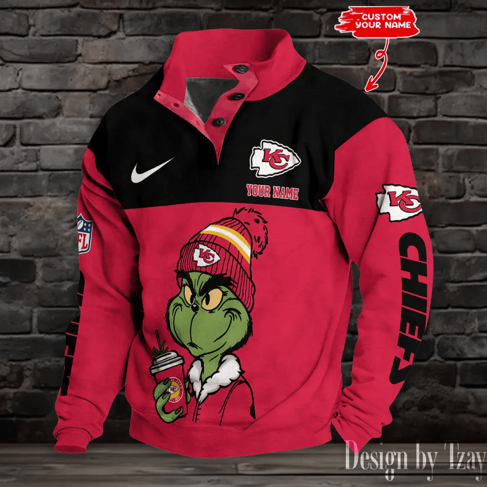 Kansas City Chiefs Premium Stand-Collar Game-Day Pullover - Engineered Warmth & Personalized Name S9DBSCH705