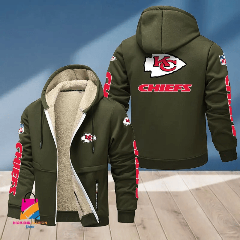 Kansas City Chiefs Multicolor Premium Thick Zip-Up Hoodie ANZTZH016
