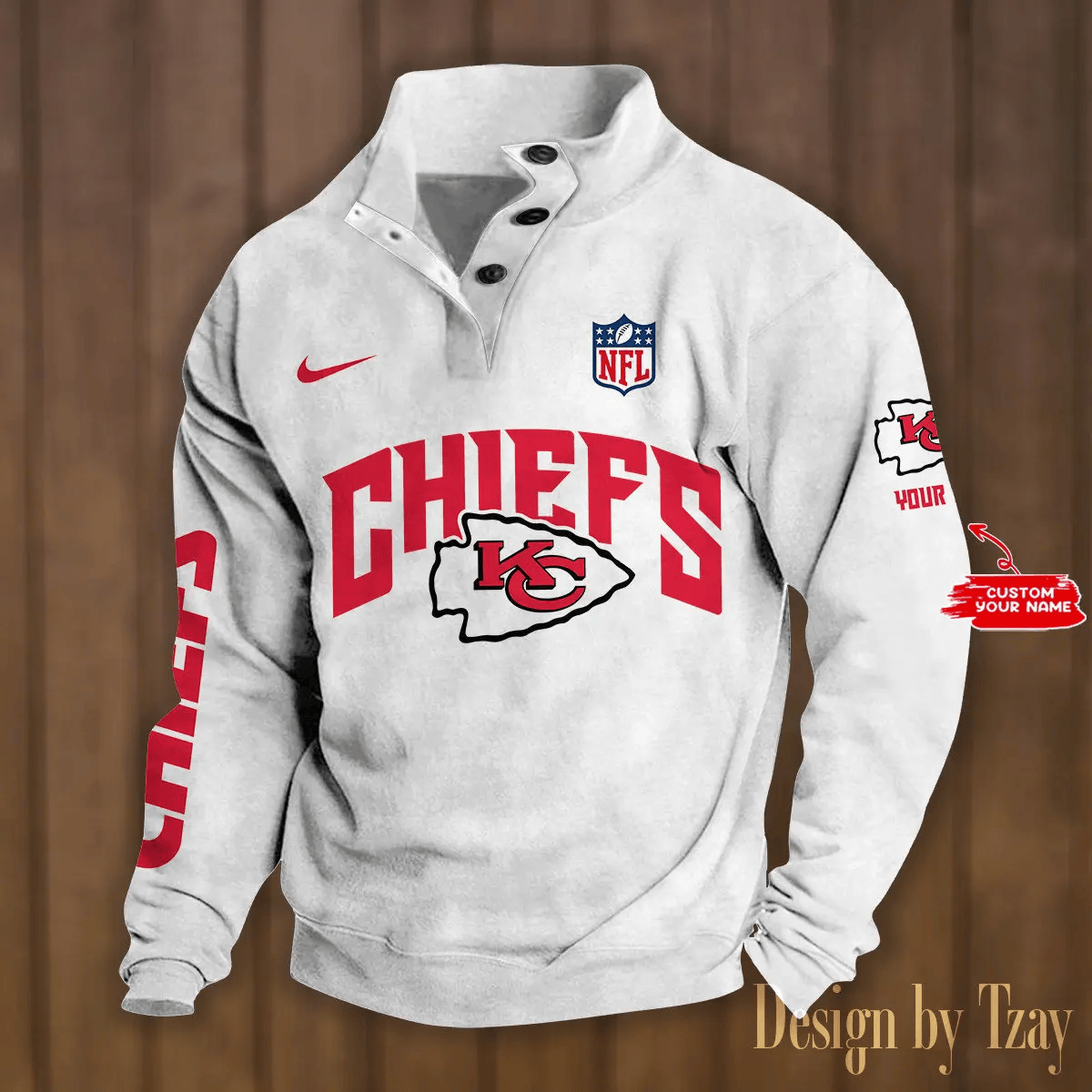 Kansas City Chiefs Premium Stand-Collar Game-Day Pullover - Engineered Warmth & Personalized Name S9DBSCH048