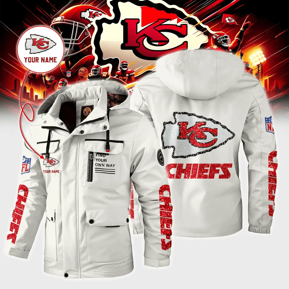 Kansas City Chiefs Personalized Winter Windbreaker Jacket ANZWWJ016