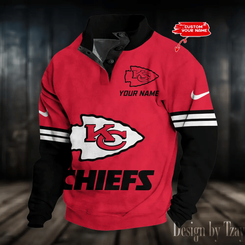 Kansas City Chiefs NFL Premium Stand-Collar Game-Day Pullover - Engineered Warmth & Personalized Name S9DBSCH688