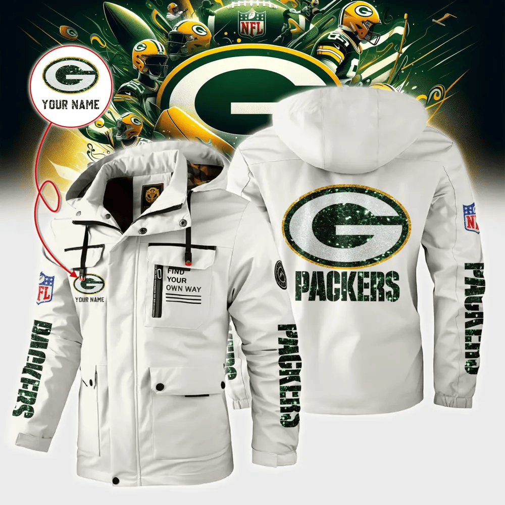 Green Bay Packers Personalized Winter Windbreaker Jacket ANZWWJ012