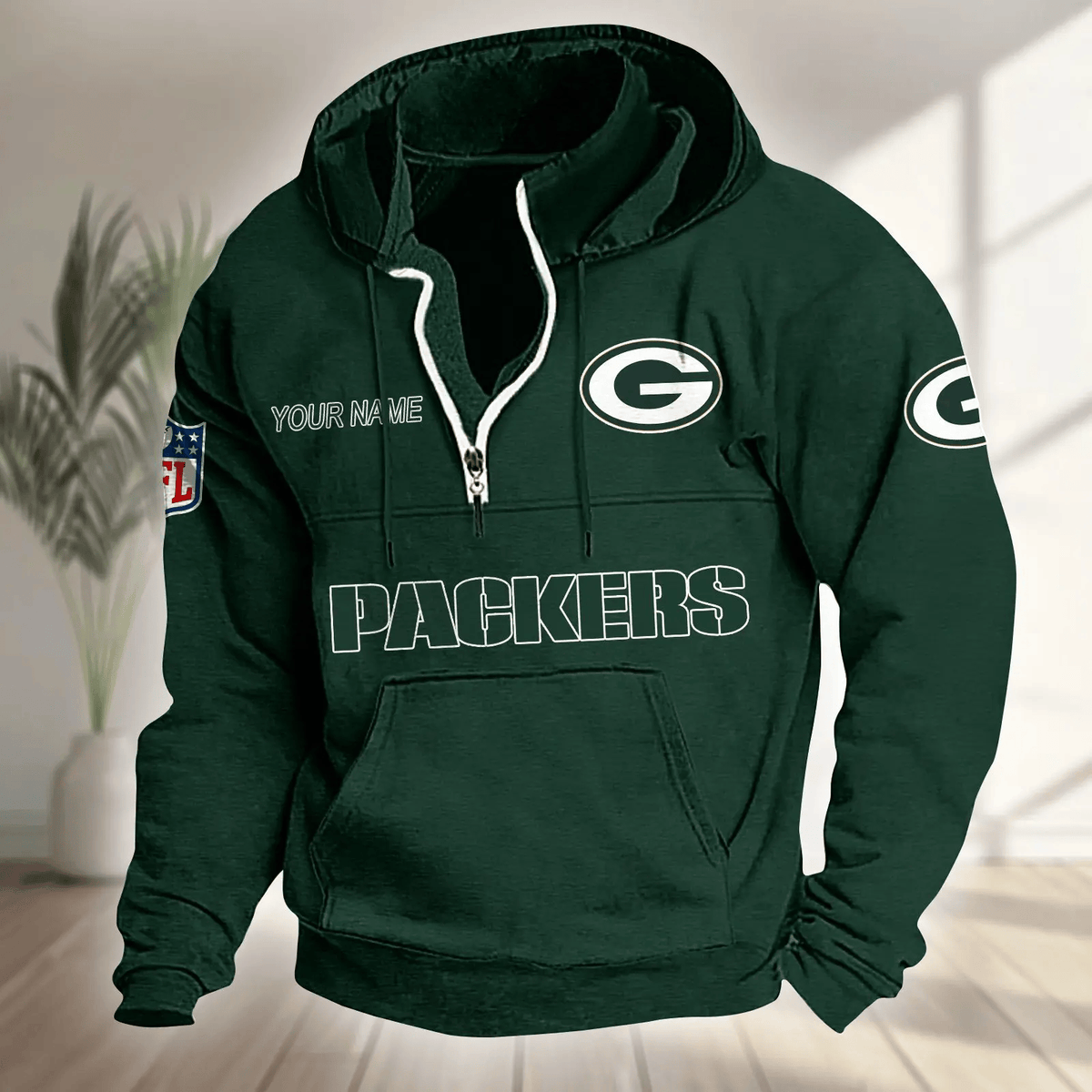 Green Bay Packers Half-zip Hoodie SPTHZHC012