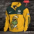 Green Bay Packers Premium Stand-Collar Game-Day Pullover - Engineered Warmth & Personalized Name S9DBSCH711