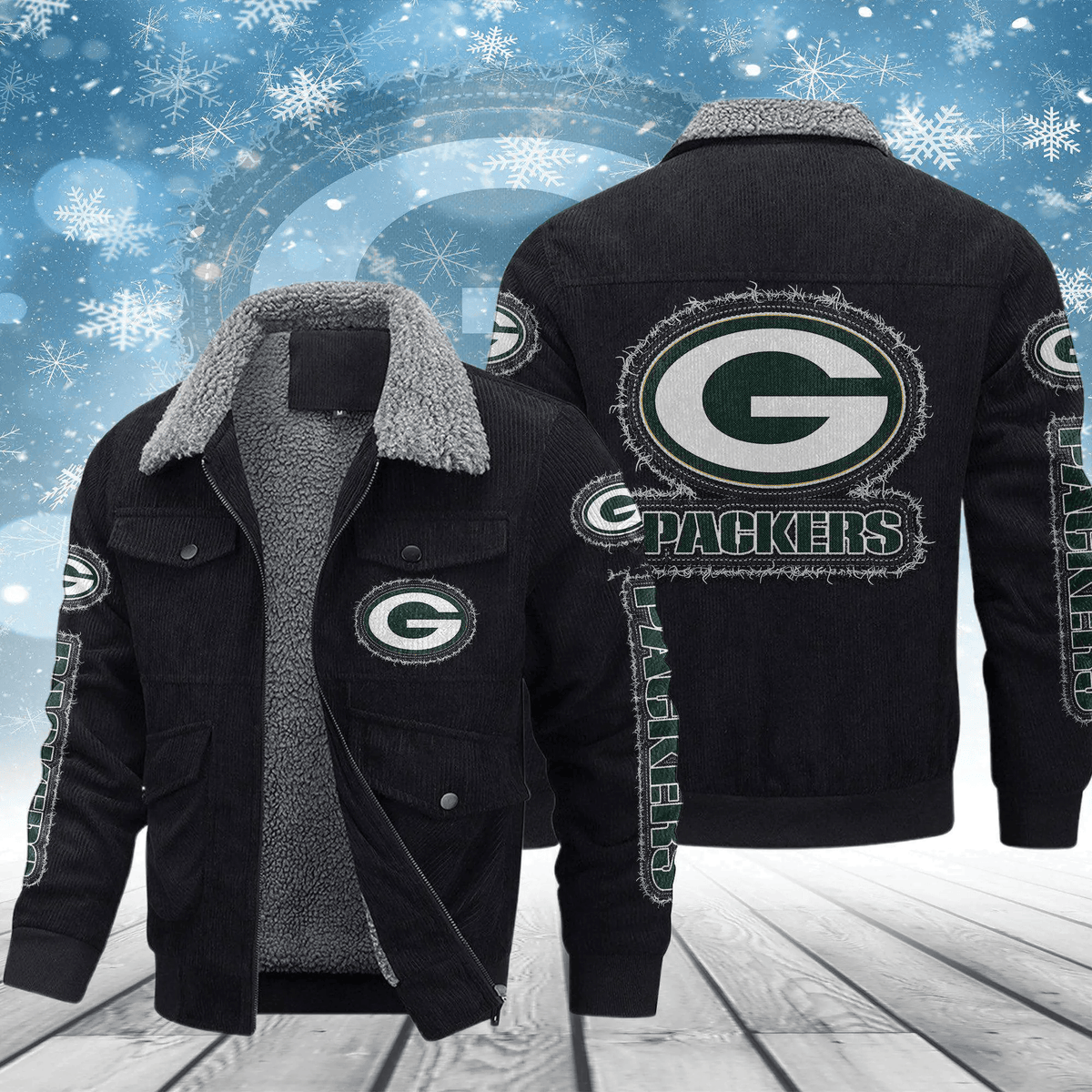 Green Bay Packers Men's Thickened Corduroy Jacket ANZVITCJ012