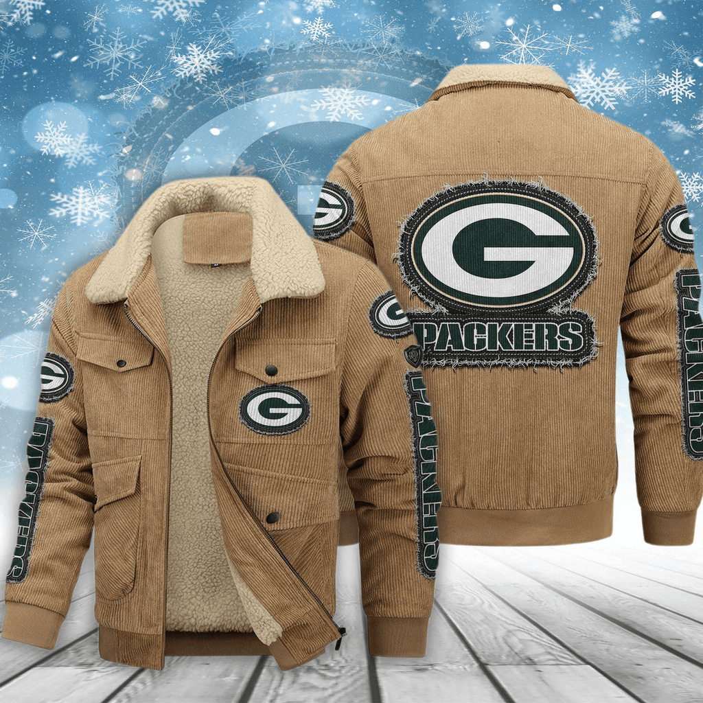 Green Bay Packers Men's Thickened Corduroy Jacket ANZVITCJ012