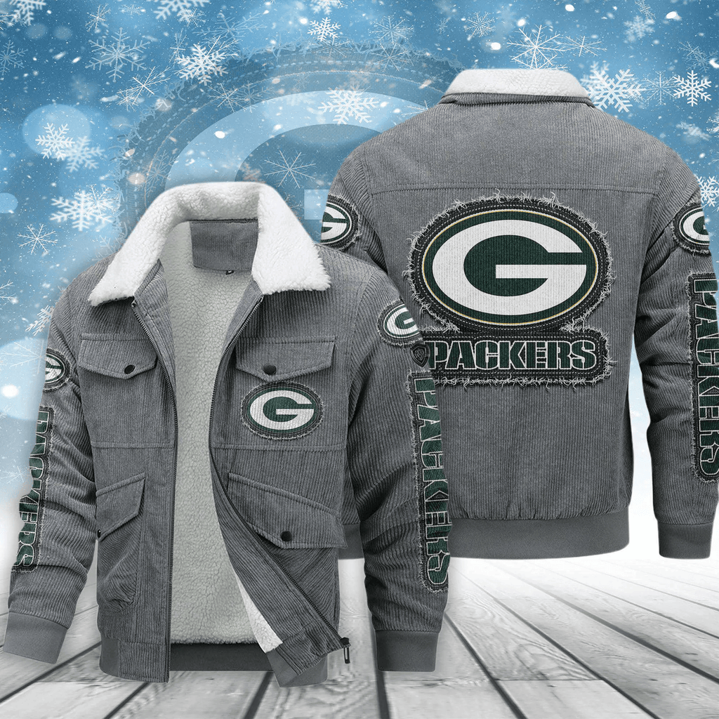 Green Bay Packers Men's Thickened Corduroy Jacket ANZVITCJ012