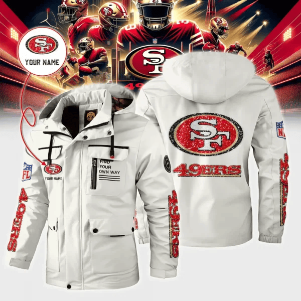San Francisco 49ers Personalized Winter Windbreaker Jacket ANZWWJ028